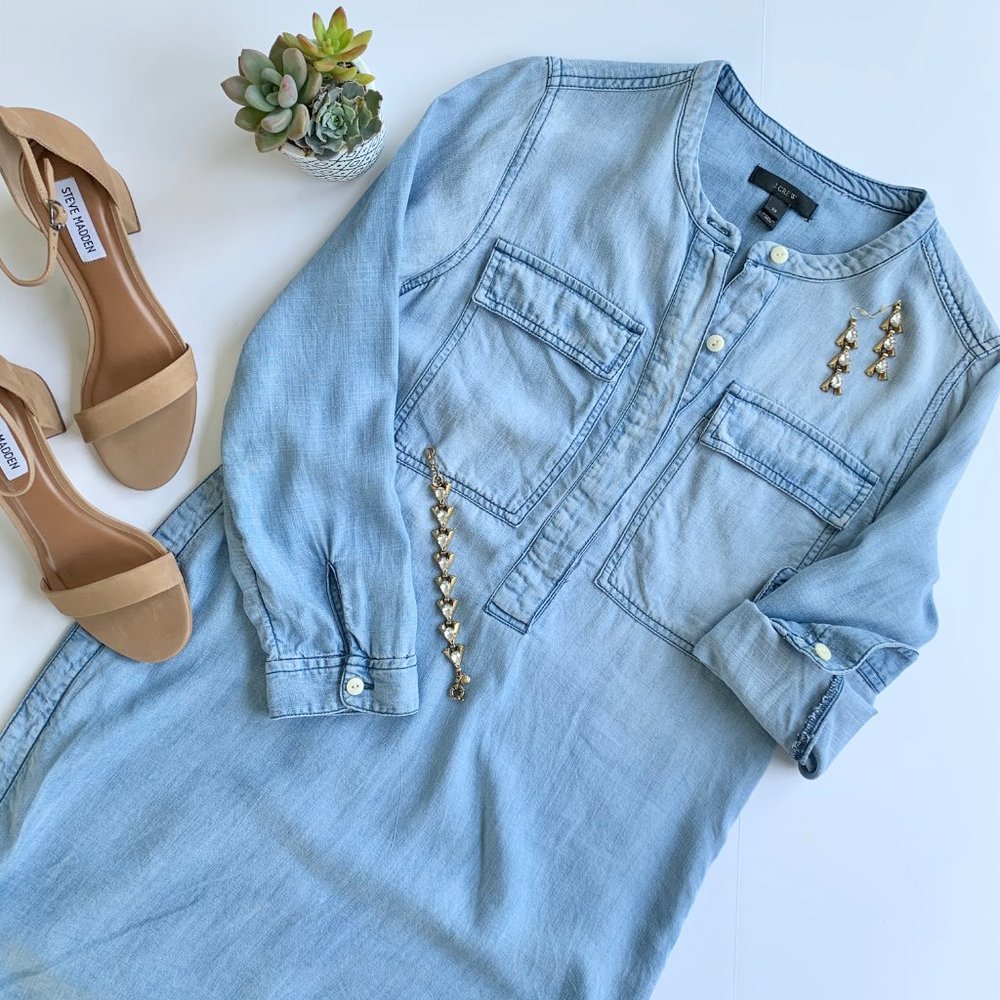 J. Crew Chambray Shirt Dress